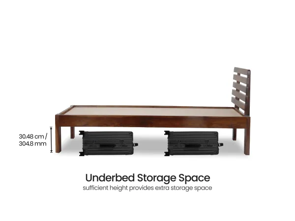 Alexa Solid Wood Single Bed with 4 Inches Mattress ( 78 x 36 Inches)